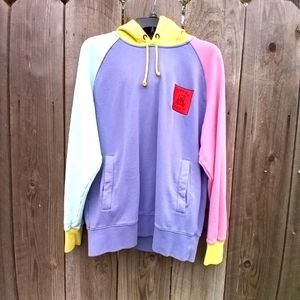 TEDDY FRESH Hoodie Unisex Size M Color Block Hoodie Tshirt Long Sleeve pullover